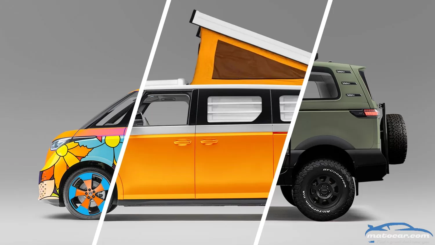 VW's ID Buzz EV Reimagined as a Classic Doka Pickup, Westy Camper, and More